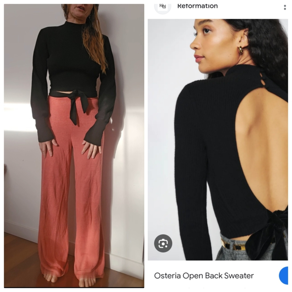 Nwt reformation Osteria Cashmere Open Back Sweater s - Picture 3 of 9